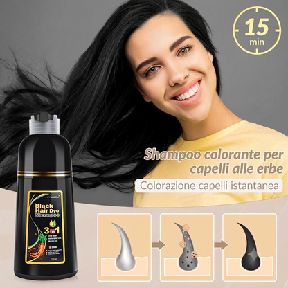Copertura Capelli Grigi Shampoo Colorante con Estratto di Ginseng