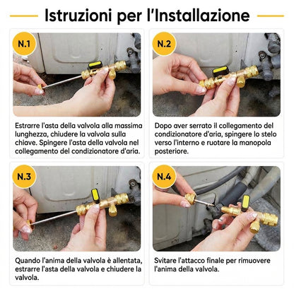 Strumento Rimozione Valvola AC con Kit Valvole e Guarnizioni