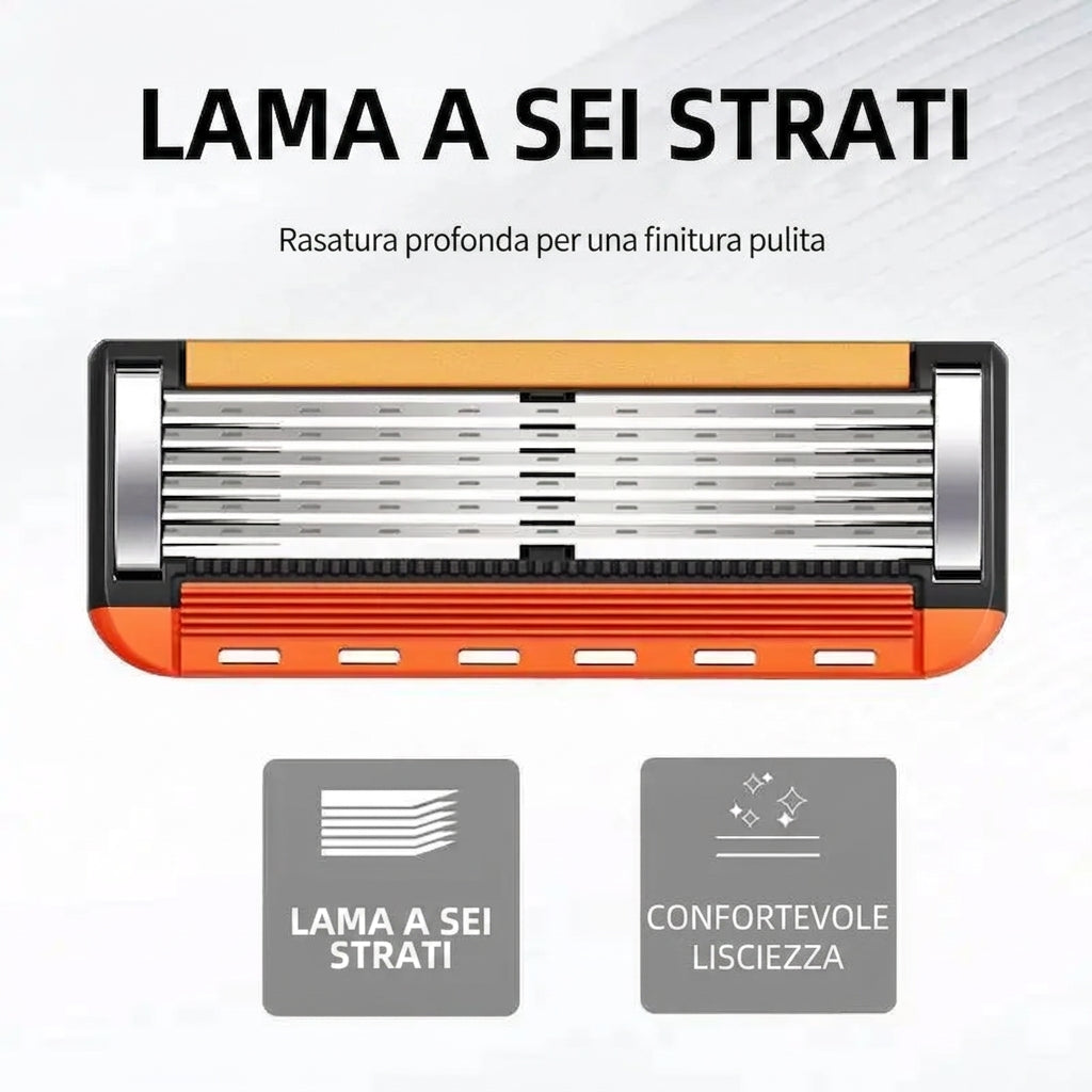 Confezione da 24 - Rasatura Ergonomica con Testina Rotante Lama Affilata Antiscivolo