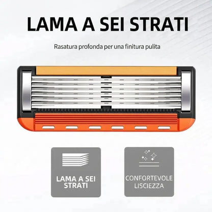 Confezione da 24 - Rasatura Ergonomica con Testina Rotante Lama Affilata Antiscivolo