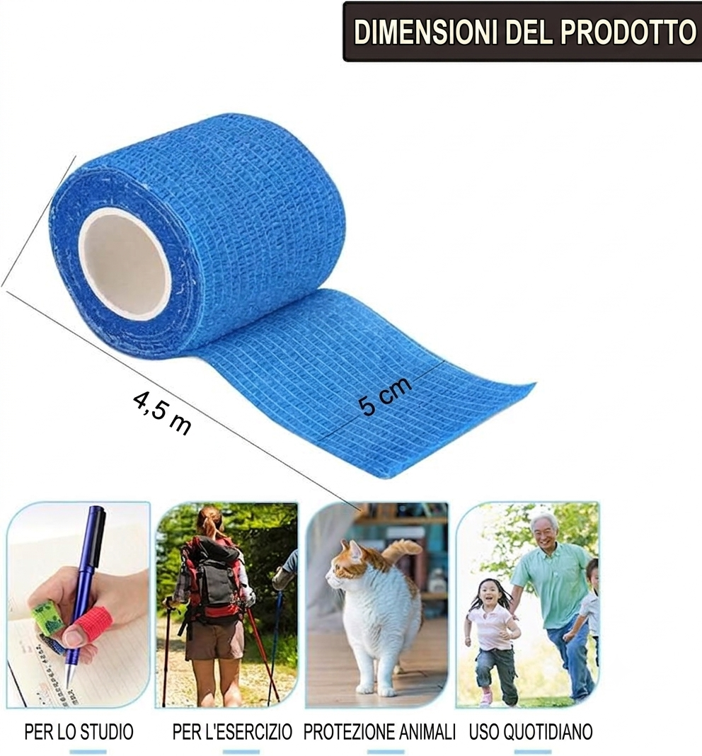Confezione da 10 - Supporto Elastico Traspirante per Caviglia e Gomito, Autoadesivo