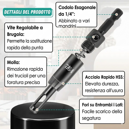 Alta Precisione Set Punte Trapano Auto-Centranti Acciaio Duro
