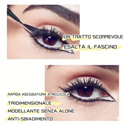 (Colore – nero) – Eyeliner liquido waterproof – Punta di precisione in fibra, a lunga durata e resistente alle sbavature