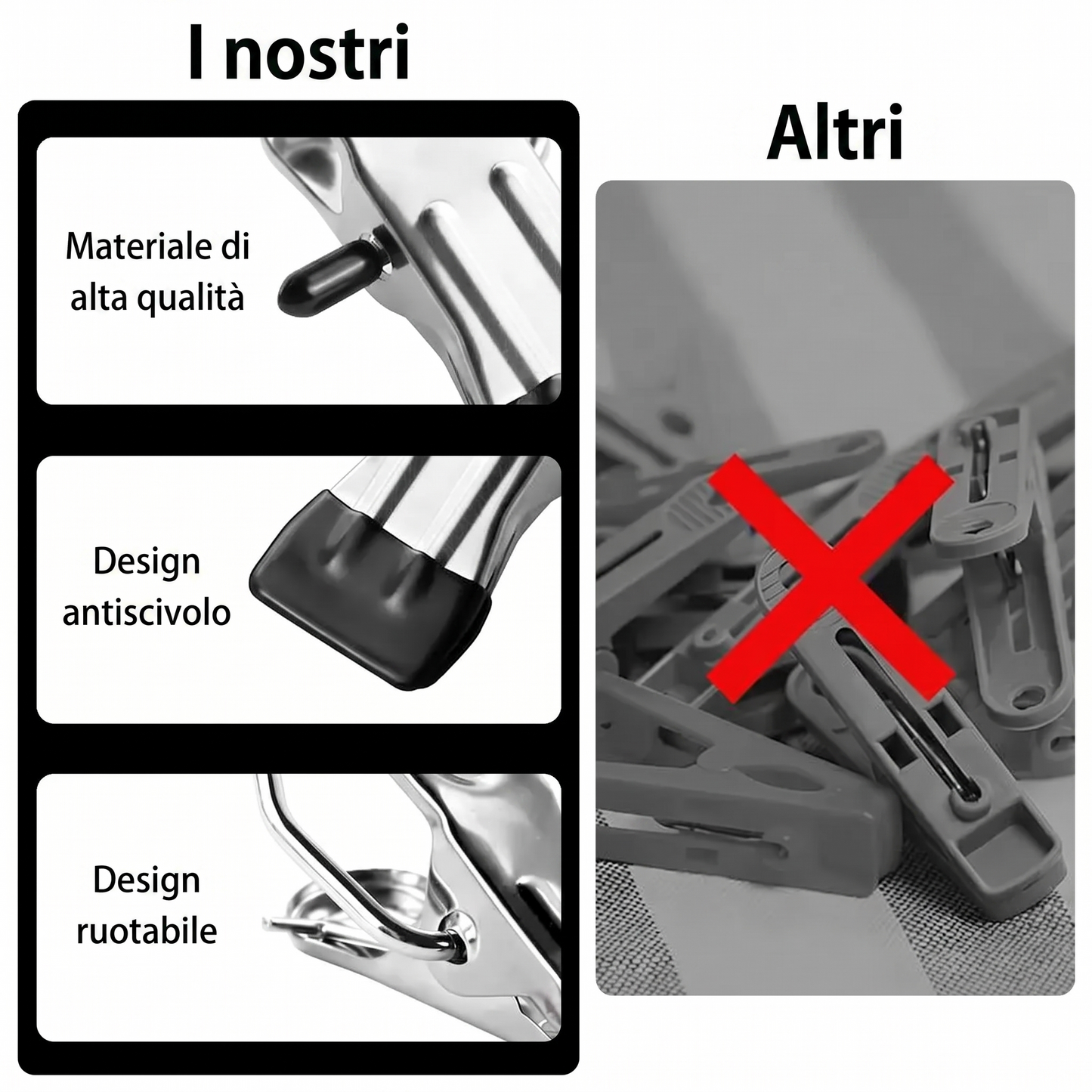 Organizzazione Salvaspazio Ganci Appendiboots in Acciaio Inox