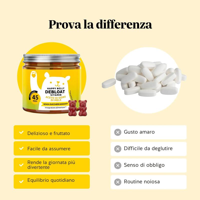 Sgonfia La Pancia Vitamine Gommose Con Enzimi Vegetali Vegane