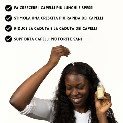 Olio per la crescita naturale dei capelli veganic