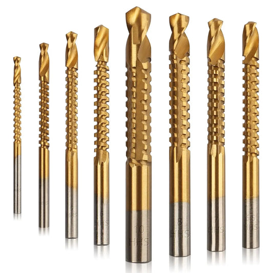 Foratura Precisa Set Trapano HSS Rivestito Titanio Serrato 3-10mm