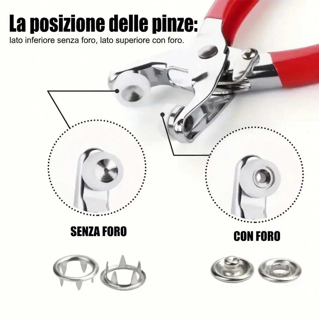 Accessori Cucito Completi Kit con 100 Fibbia Invisibili Colorate