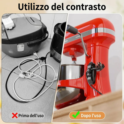 Organizzatore Cavi Cucina con Ganci Silicone e Colla 3M