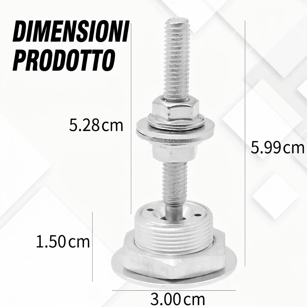 Confezione da 4 - Fissaggi Universali Auto in Alluminio con Blocco Rapido 1,25
