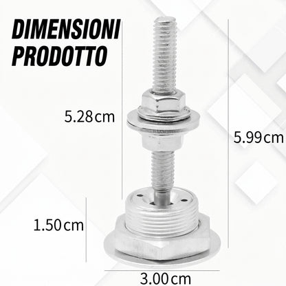 Confezione da 4 - Fissaggi Universali Auto in Alluminio con Blocco Rapido 1,25