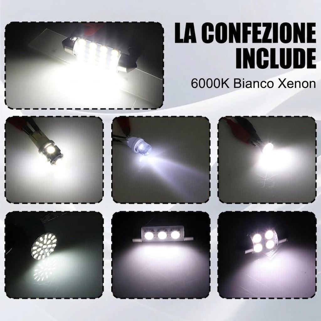 Confezione da 42 - Illuminazione Interna Auto Kit LED Alta Luminosità 12V