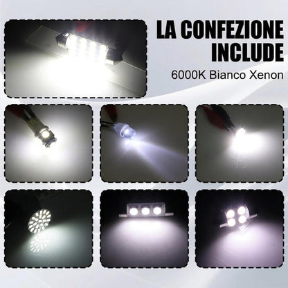 Confezione da 42 - Illuminazione Interna Auto Kit LED Alta Luminosità 12V