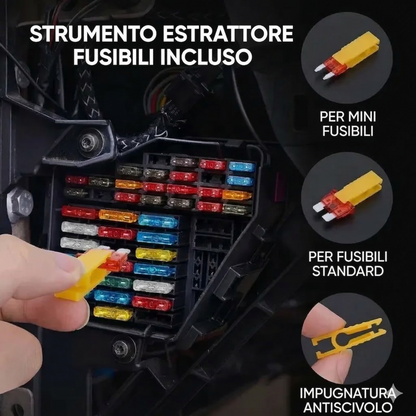 Set assortito di 306 fusibili a lama per auto