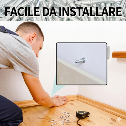 (Confezione da 200) - Installazione Senza Danni Kit Chiodi Doppi per Battiscopa