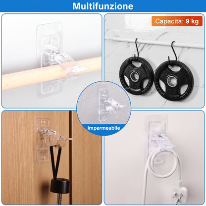 Confezione da 6 - Installazione Facile Supporti Bastoni Tende Senza Fori