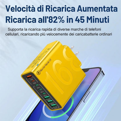 Ricarica Veloce Hub USB 8 Porte Multiporta USB-C e USB-A