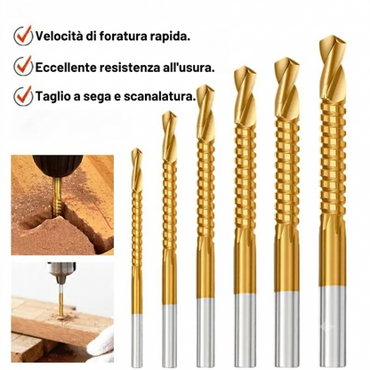 Confezione da 6 - Set Utensili in Acciaio Alta Velocità Titanio 6 Pezzi