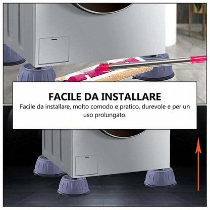 Confezione da 4 - Assorbente Vibrazioni Piedini Antiscivolo per Lavatrice