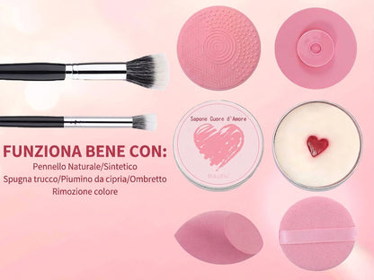Pulizia Delicata Spazzole Trucco Saponetta Solida Con Spugna