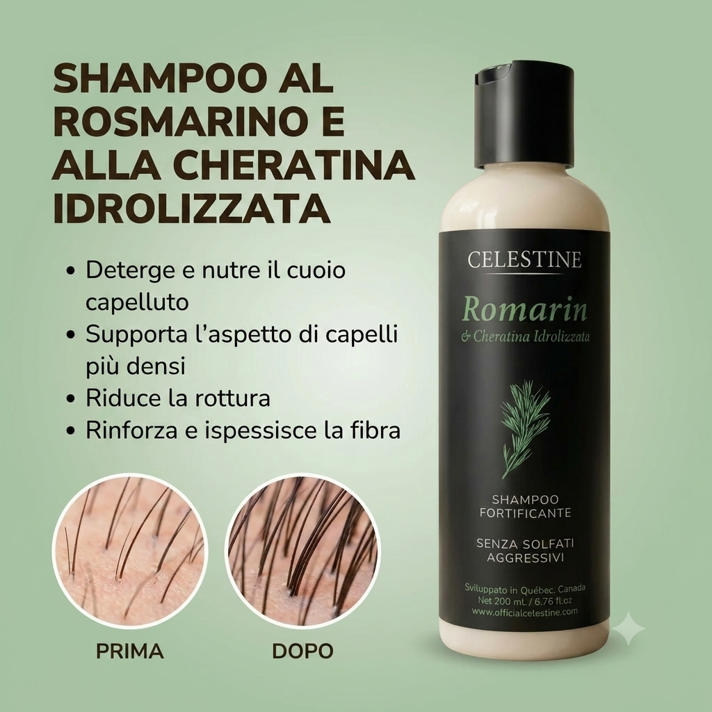 Celestine Shampoo al Rosmarino & Cheratina