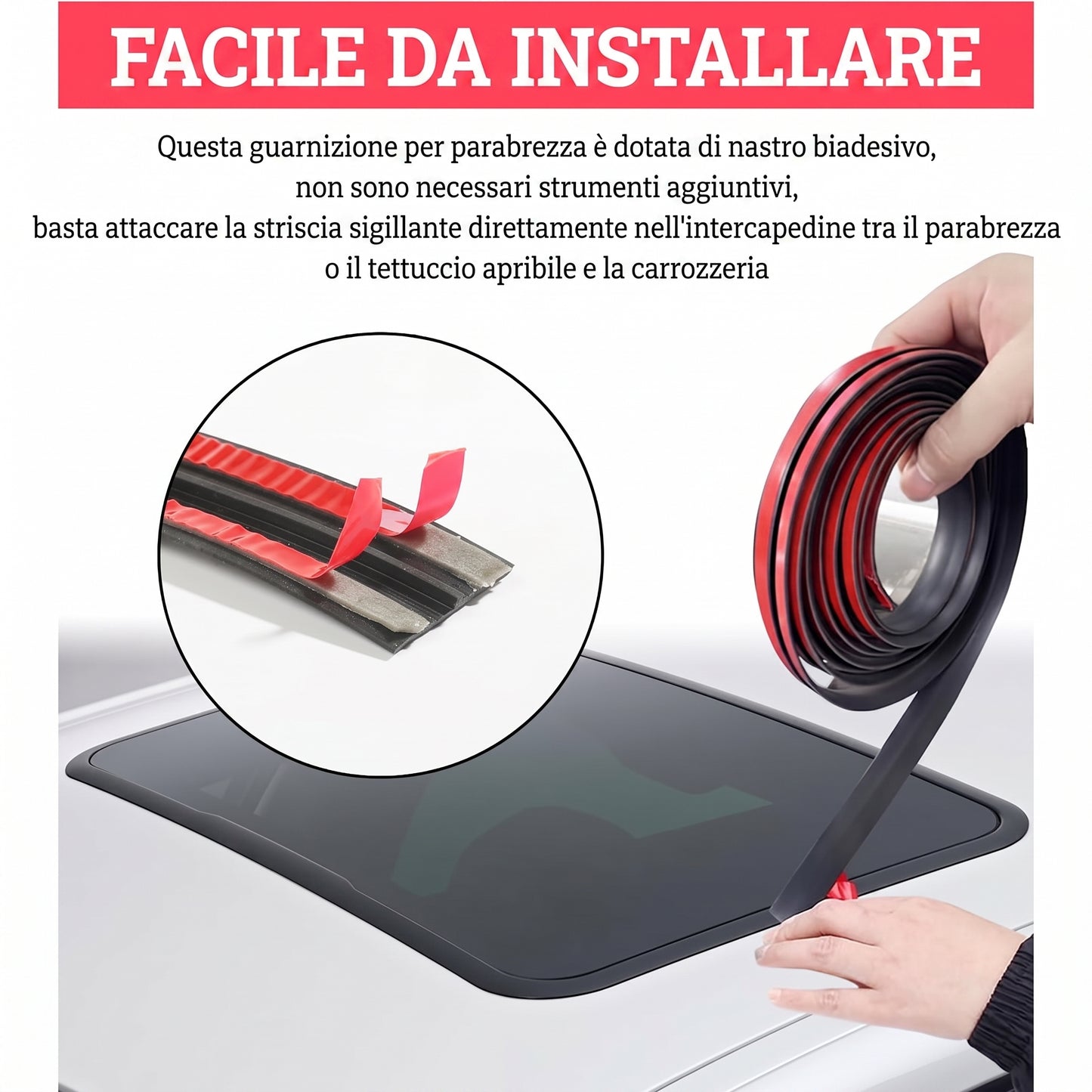 Guarnizione Gomma Parabrezza Auto Universale Antipolvere