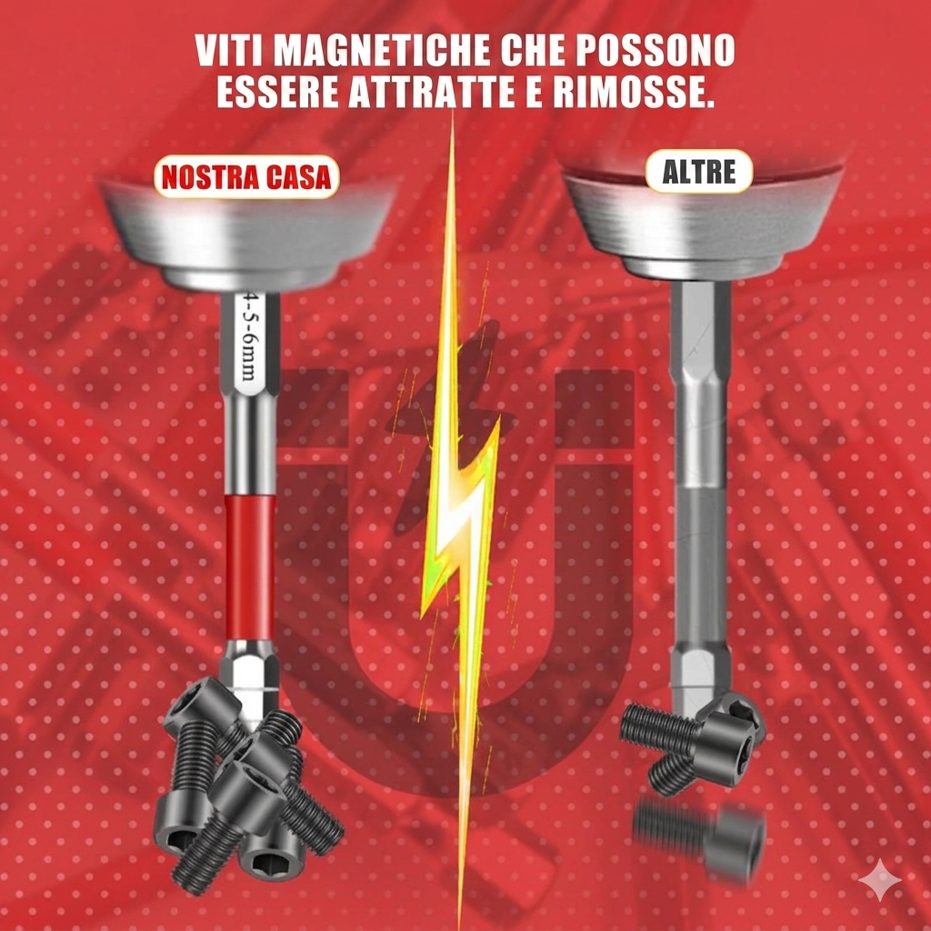Set Cacciaviti Magnetici con Punta Esagonale per Viti Varie