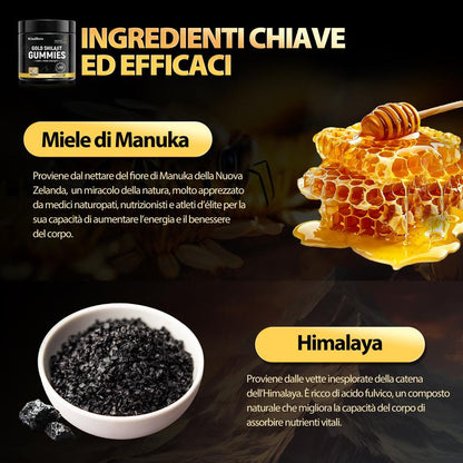 Supporto Naturale Gommose Shilajit Biologico Melograno Miele