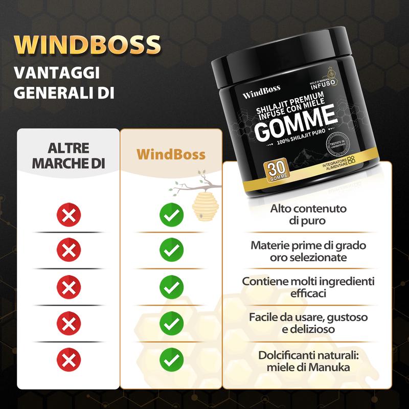 Supporto Naturale Gommose Shilajit Biologico Melograno Miele