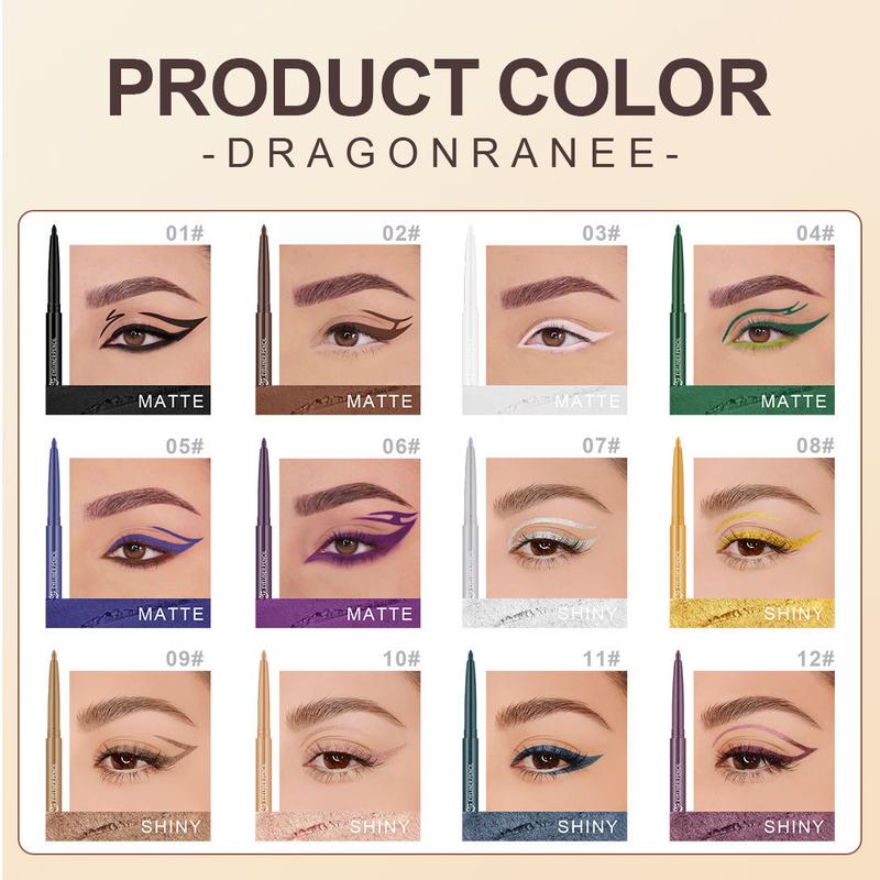 Colori Resistenti Matite Eyeliner Set 12 Colori Impermeabili