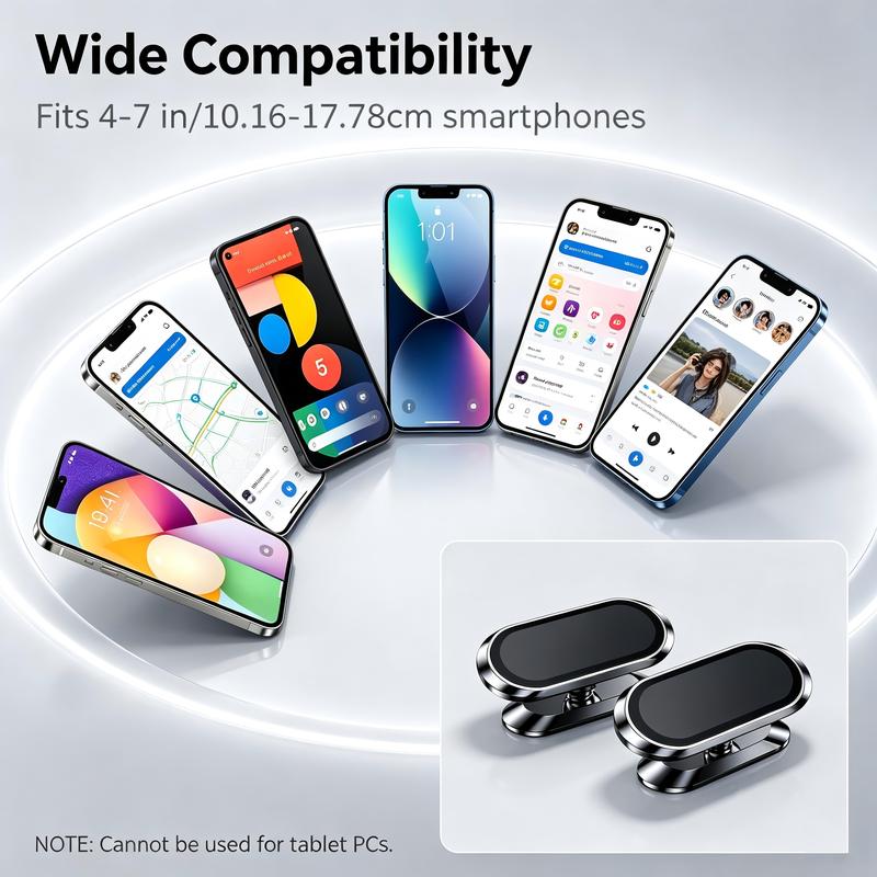 Confezione da 2 - Supporto Auto Magnetico Universale con Rotazione 360° e Ventosa