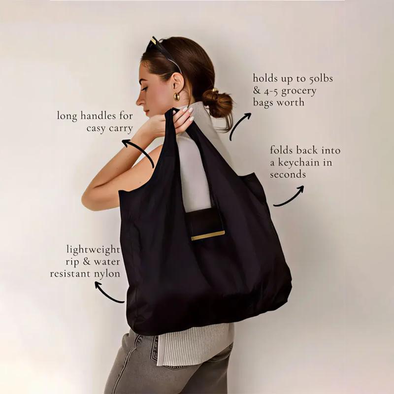 Borsa Pieghevole Resistente in Nylon con Gancio e Regolabile