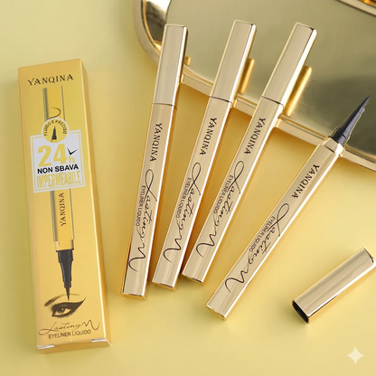 (Colore – nero) – Eyeliner liquido waterproof – Punta di precisione in fibra, a lunga durata e resistente alle sbavature