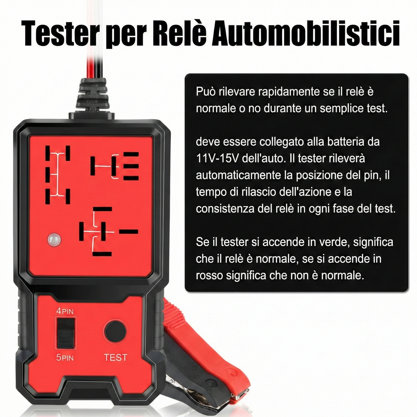 Tester relè per autoveicoli - 12V/24V