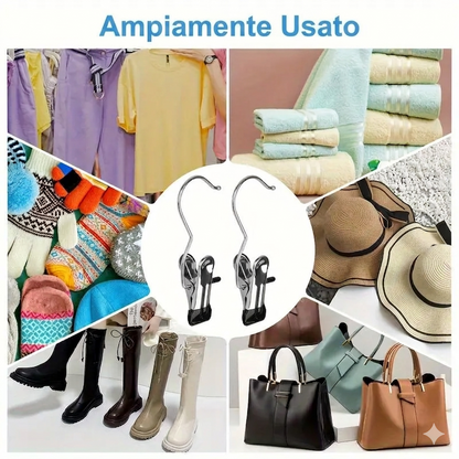Organizzazione Salvaspazio Ganci Appendiboots in Acciaio Inox