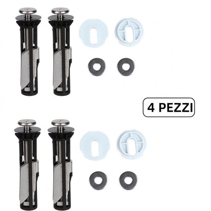 Confezione da 4 - Installazione Facile Kit Bulloni Universali per Sedile WC