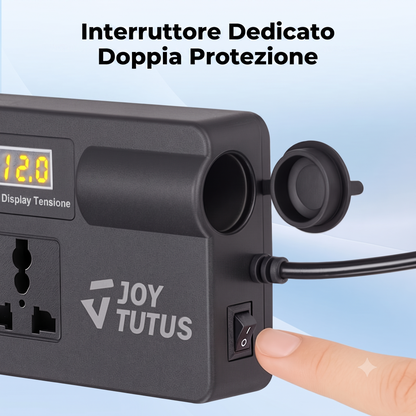 Convertitore 12-24V a 220V con USB QC3.0 e design compatto