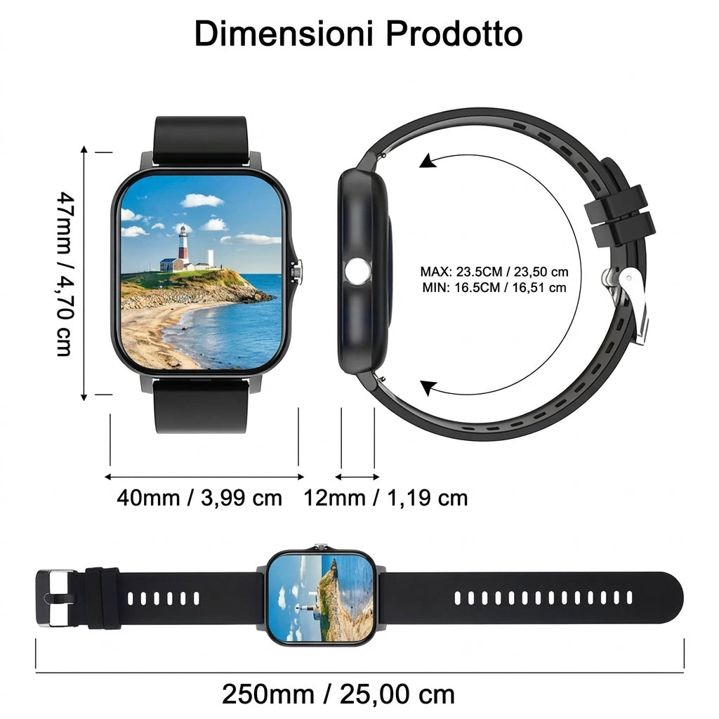 Monitoraggio Attività Smartwatch Touch Screen 1.83" IP68