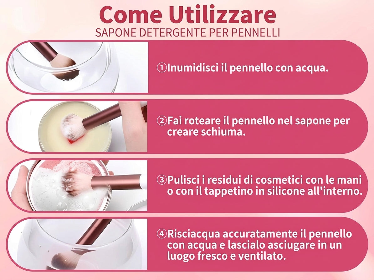 Pulizia Delicata Spazzole Trucco Saponetta Solida Con Spugna