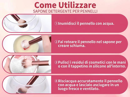 Pulizia Delicata Spazzole Trucco Saponetta Solida Con Spugna