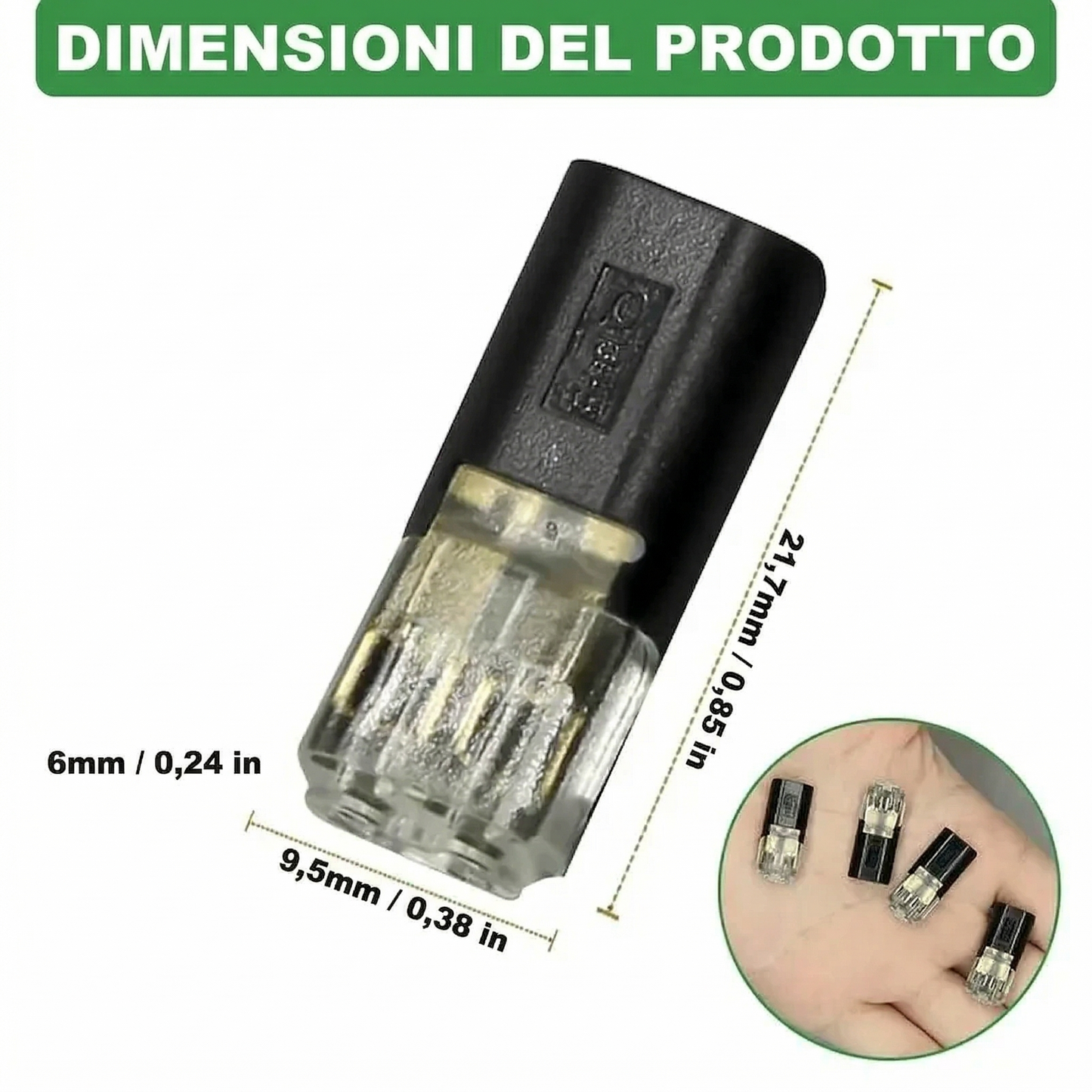 30 unità – Connettore a scatto a doppio filo