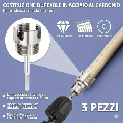 3 Pezzi - Facilita il Threading Kit per Tubazioni in Lega Pesante