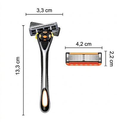 Confezione da 24 - Rasatura Ergonomica con Testina Rotante Lama Affilata Antiscivolo
