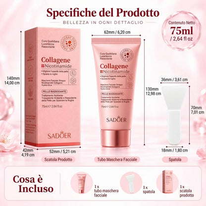Idratante Maschera Viso Peel-Off Collagene e Niacinamide