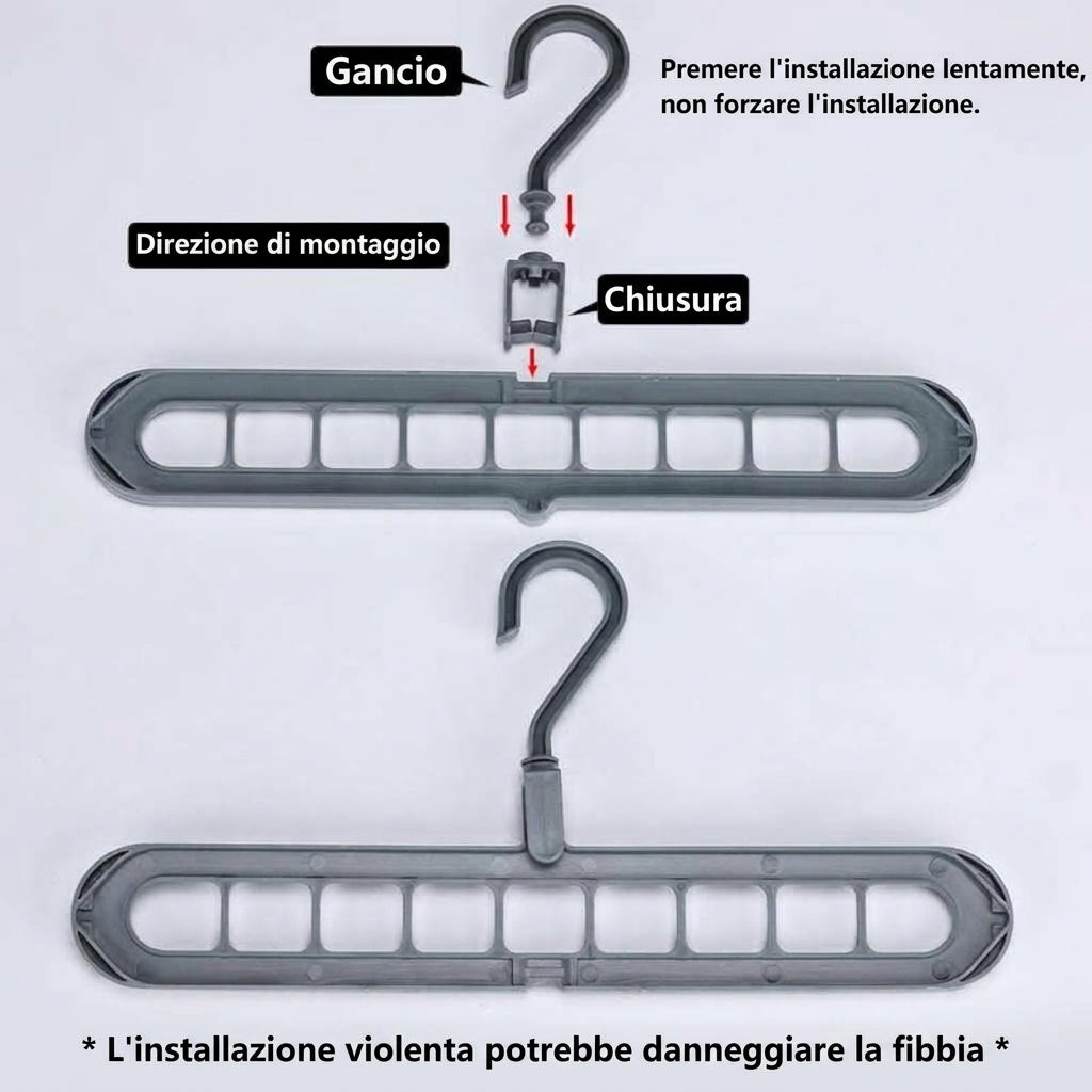 Organizzatori Compatti Appendipantaloni Pieghevoli Antiscivolo