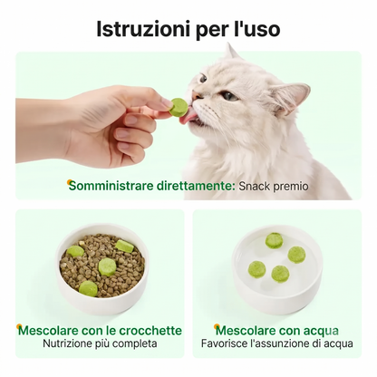 Controllo Palline di Pelo Snack per Gatti con Erba d'Orzo