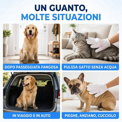 Confezione da 6 - Guanti per lavare cani e gatti
