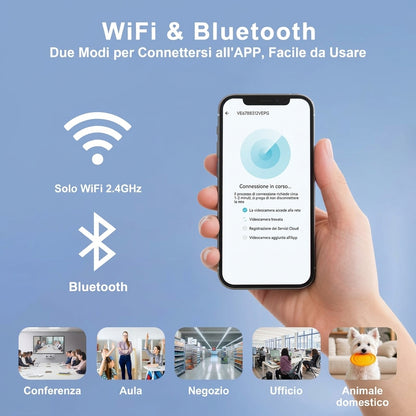 Sicurezza Casa Mini Telecamera WiFi 2K HD Visione Notturna
