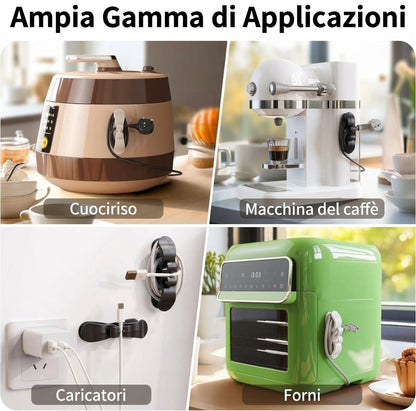 Organizzatore Cavi Cucina con Ganci Silicone e Colla 3M