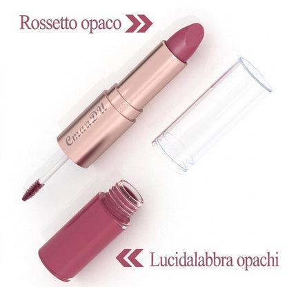 Set di 3 Rossetti Opachi Idratanti a Doppia Punta, a Lunga Durata